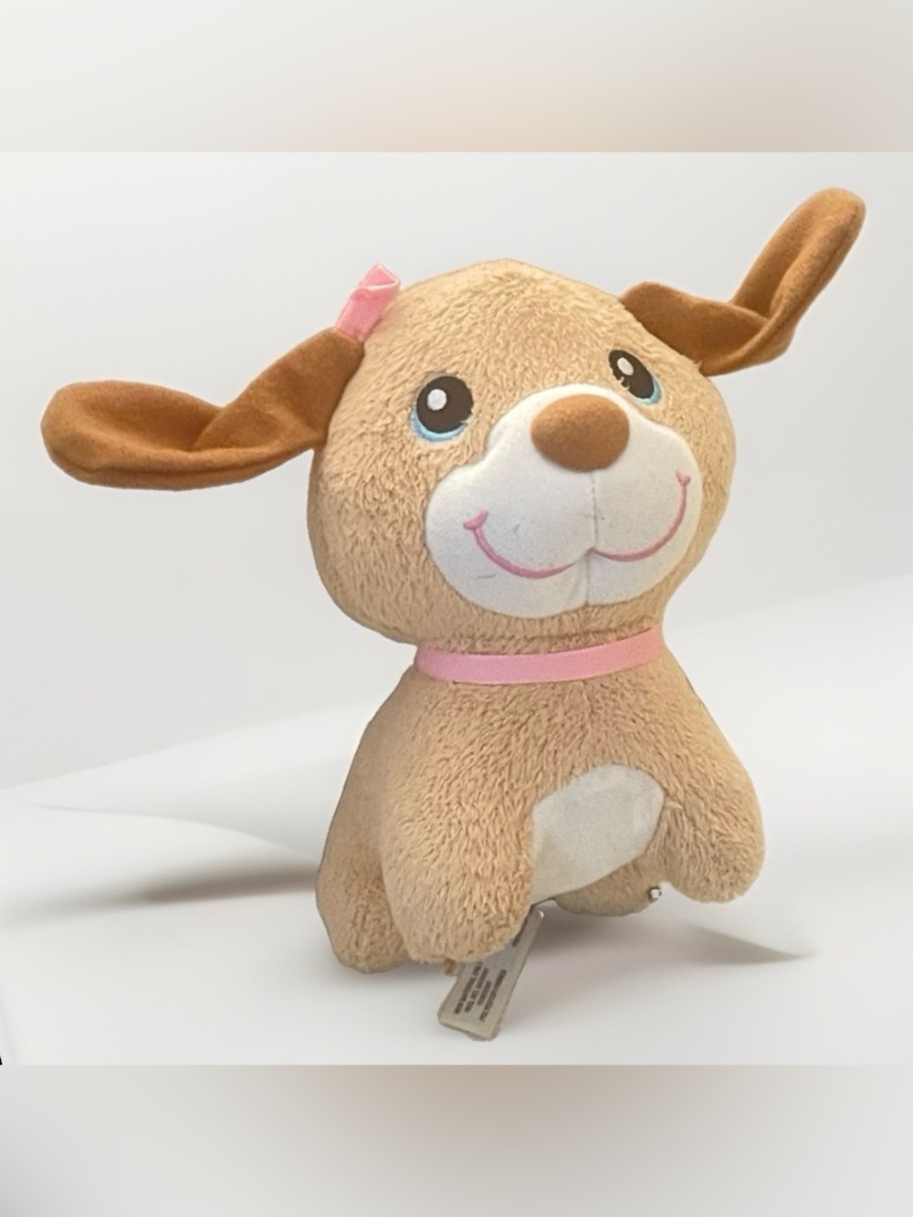 Vtech Care For Me Learning Carrier Tan Puppy Dog Plush Stuffed Animal Washable